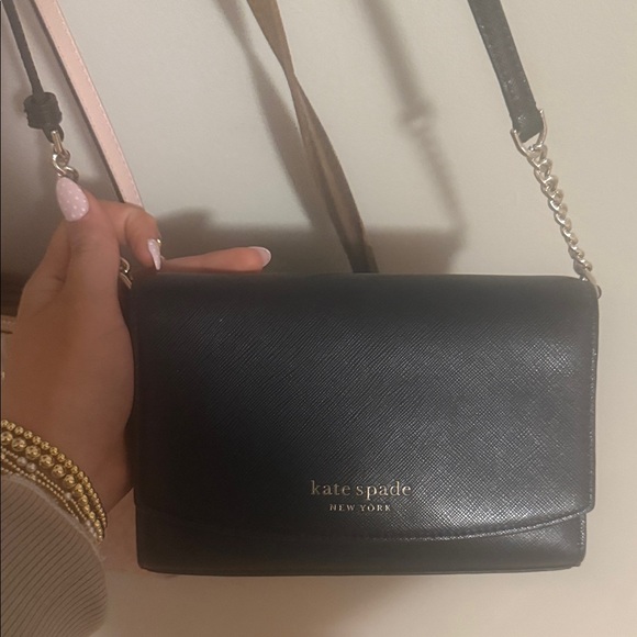 kate spade Handbags - kate spade Black Leather Crossbody with Gold Logo
